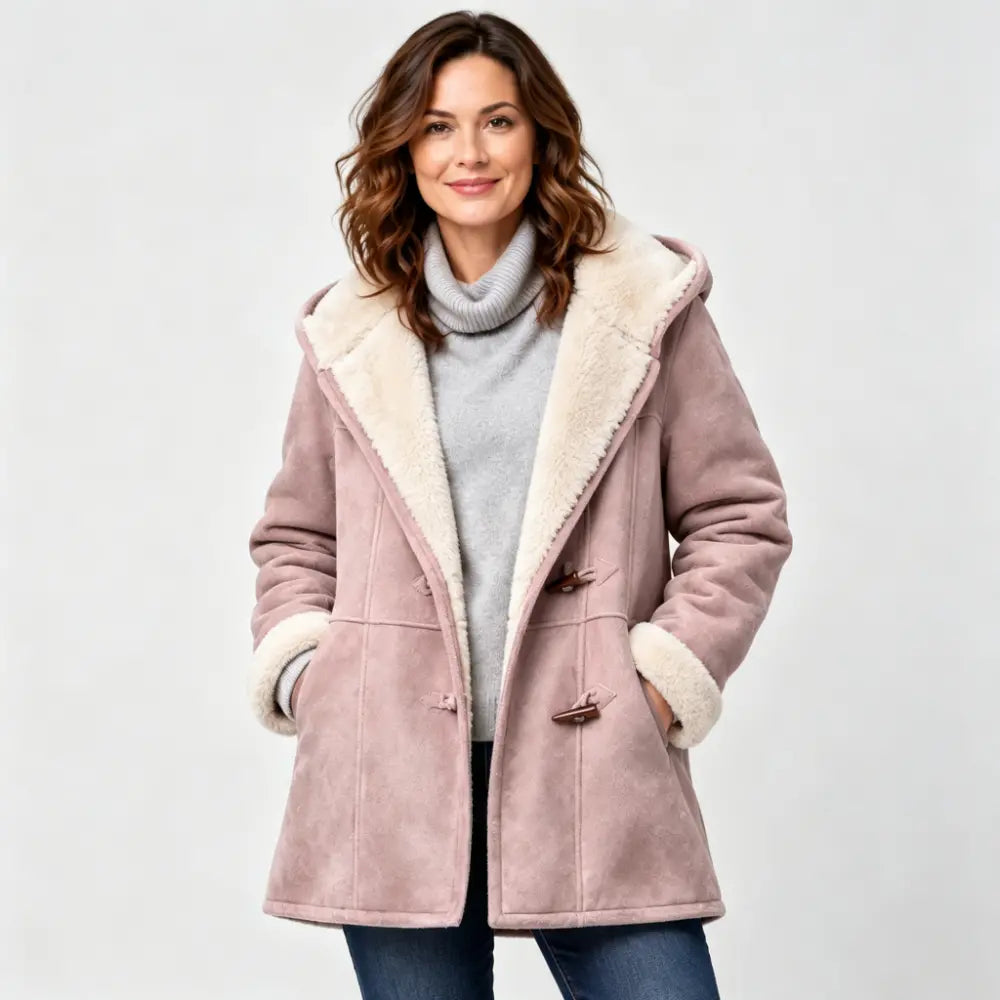 🐏🥼Έκπτωση 50%💖 Κομψό και ζεστό γυναικείο παλτό από τεχνητό σουέτ με επένδυση fleece, μεγέθη S–5XL, καθημερινό χειμερινό μπουφάν