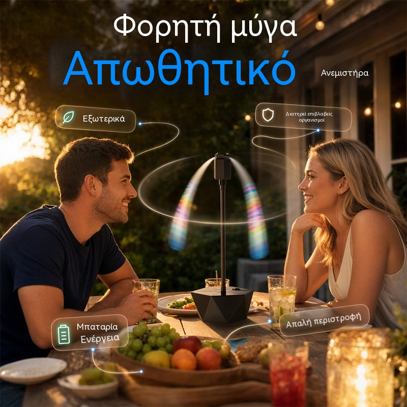 🌈Επαναφορτιζόμενος USB ανασυρόμενος εξωτερικός ανεμιστήρας απώθησης μυγών