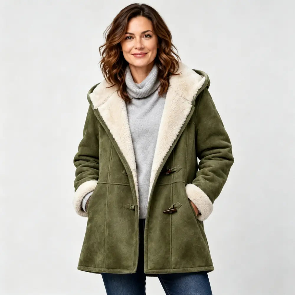 🐏🥼Έκπτωση 50%💖 Κομψό και ζεστό γυναικείο παλτό από τεχνητό σουέτ με επένδυση fleece, μεγέθη S–5XL, καθημερινό χειμερινό μπουφάν