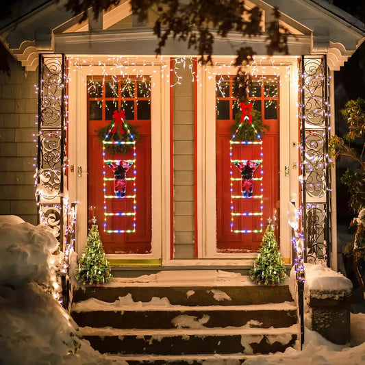🌲🎅🔥Φως σκάλας LED Άγιου Βασίλη - Ηλιακή και USB τροφοδοτούμενη χριστουγεννιάτικη διακόσμηση εξωτερικού και εσωτερικού χώρου