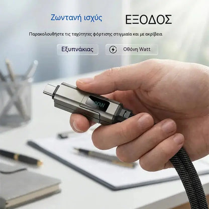 🔥🔥Αγοράστε 1, πάρτε 1 δωρεάν🔥🔋 Καλώδιο φόρτισης 4 σε 1 με μπρελόκ και ψηφιακή οθόνη📱