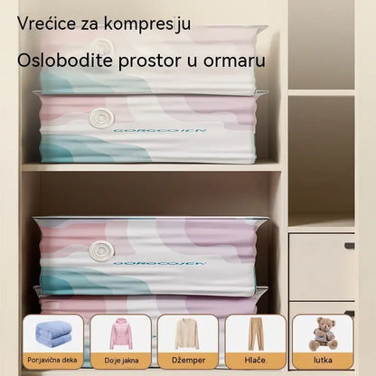 🧳  5 komada za 24 eura💨 Velika, stlačiva vakuumska vrećica za pohranu: nije potrebna pumpa, nepropusna je i idealna za uštedu prostora u koferima i kod kuće ✈️