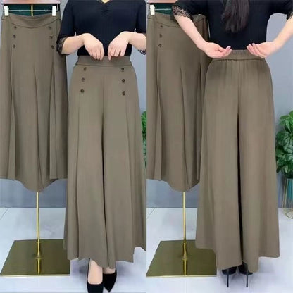 🔥【49% OFF】【Kúp 1 a 1 zadarmo】💖【M-5XL】 2026 jarní a letní dámská sukně s vysokým pasem a širokými nohami