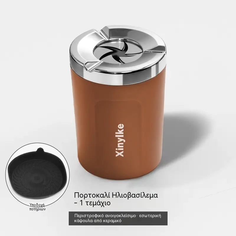 🛡️🔥 Περιστρεφόμενο Σταχτοδοχείο Αυτοκινήτου (με Κεραμική Επένδυση) – Σβήνει και αποθηκεύει αποτσίγαρα, άκαπνο και άοσμο, με σχεδιασμό που δεν επιτρέπει την ανατροπή 🚗