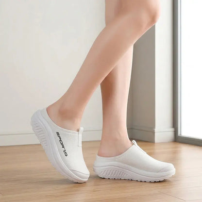 【36-43】👟Damskie, wsuwane, oddychające, siateczkowe trampki – lekkie, grube, z półbutami – wygodne buty do chodzenia