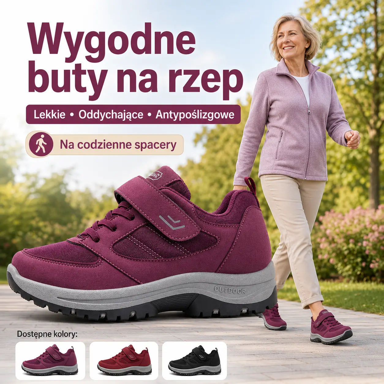 Koszt jednej pary 129 zł.【36-41】 👟Damskie antypoślizgowe buty ortopedyczne z podparciem łuku stopy
