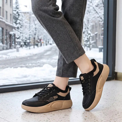 Damskie buty zimowe ocieplane – sportowe, gruba podeszwa, w stylu koreańskim, uniwersalne, typu dad shoes