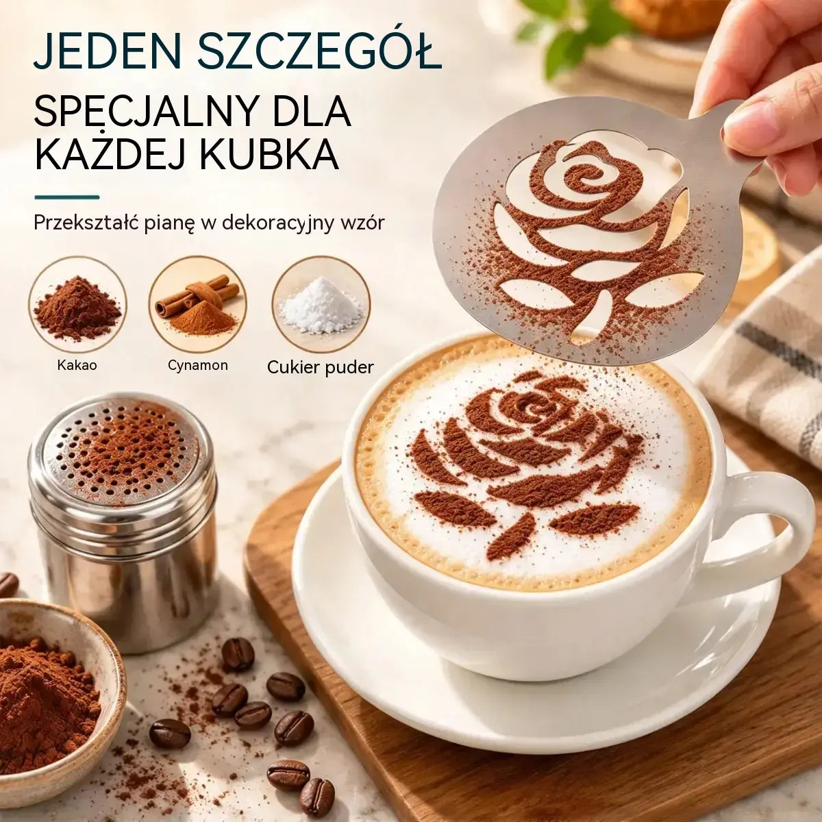 9 sztuka 89zł☕ Forma do kawy latte art ze stali nierdzewnej
