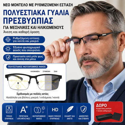 Νέα ημι-χωρίς σκελετό γυαλιά ανάγνωσης για μεσήλικες και ηλικιωμένους, με λειτουργίες ζουμ, πολυεστιακούς, φωτοευαίσθητους, φωτοχρωμικούς και αποκλεισμού μπλε φωτός