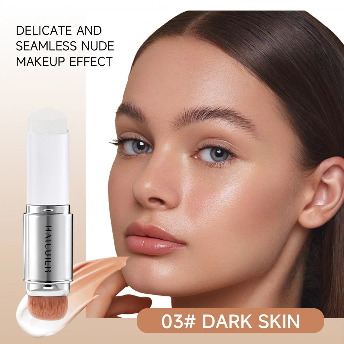 🎁Συσκευασία 3 τεμαχίων🎉 Concealer Stick V (με αποσπώμενη κεφαλή βουρτσίσματος) - Κορεάτικο foundation stick περιποίησης δέρματος που αλλάζει χρώμα, που περιέχει κάψουλες κολλαγόνου