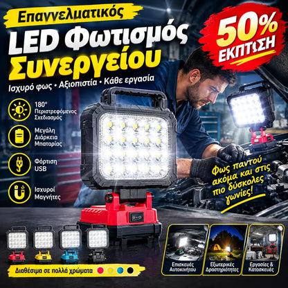 🔥💡Ένας φακός με μπαταρία λιθίου και θύρα USB, κατάλληλος για περιπτώσεις όπως η επισκευή αυτοκινήτου.