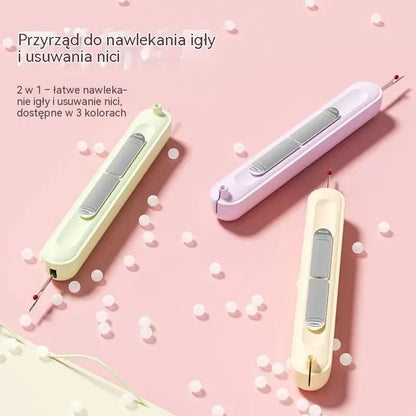 Narzędzie 2 w 1: nawlekacz i prujka do szwów