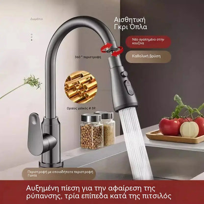 🚰📢📢Η χαμηλότερη τιμή για περιορισμένο χρονικό διάστημα!!!🔥Ακροφύσιο φίλτρου βρύσης με περιστροφή 360°