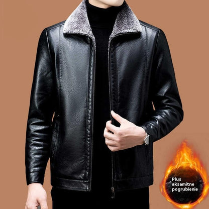 🔥【Vruća rasprodaja】🔥【M-3XL】🧥 Muška nova zimska kožna jakna s flis podstavom, visoka kvaliteta prave kože, unutrašnjost od janjeće vune, topla i udobna.