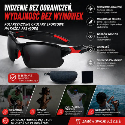 💥【Kup jeden, a drugi dostaniesz gratis】🕶️Sportowe okulary przeciwsłoneczne z polaryzacją i aerodynamiczną konstrukcją Surround