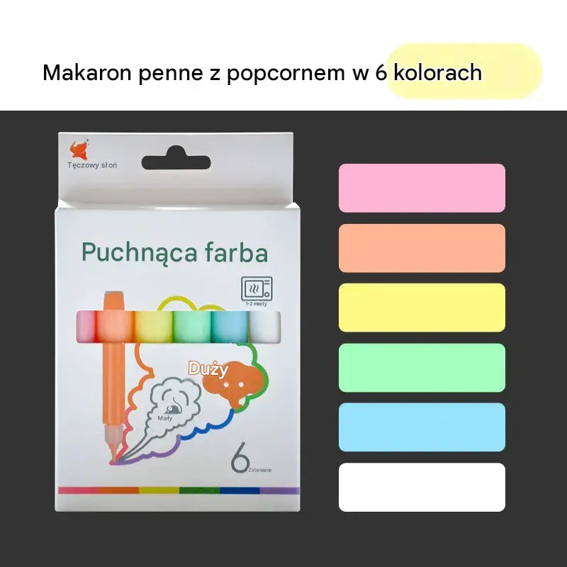 3 pudełka 109zł [łącznie 18 butelek] 🎨✨Żelowa farba popcorn DIY: 3D rozszerzający się długopis – bezpieczny, ekologiczny i nietoksyczny
