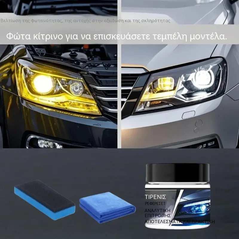 🚗💡Κιτ αποκατάστασης προβολέων για κιτρινισμένα και ομιχλώδη φώτα