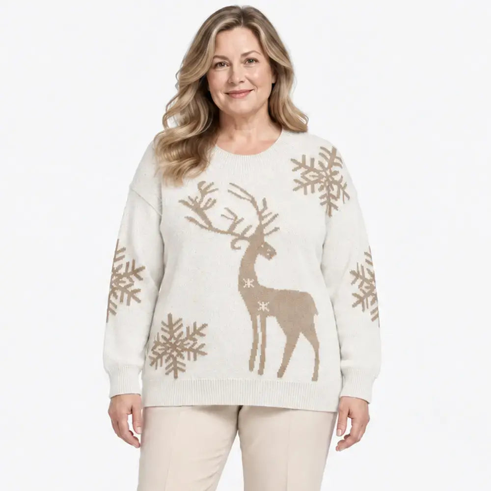 【XS-3XL/6 kolory】2026 Jesień/Zima Nowy styl Deer Jacquard Crew Neck Okrycie wierzchnie sweter