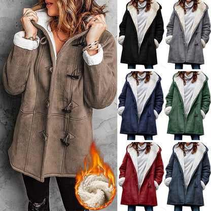 🐏 Descuento de temporada -46% 🔥【S-5XL】Abrigo de invierno para mujer con forro polar y cuello de pelo