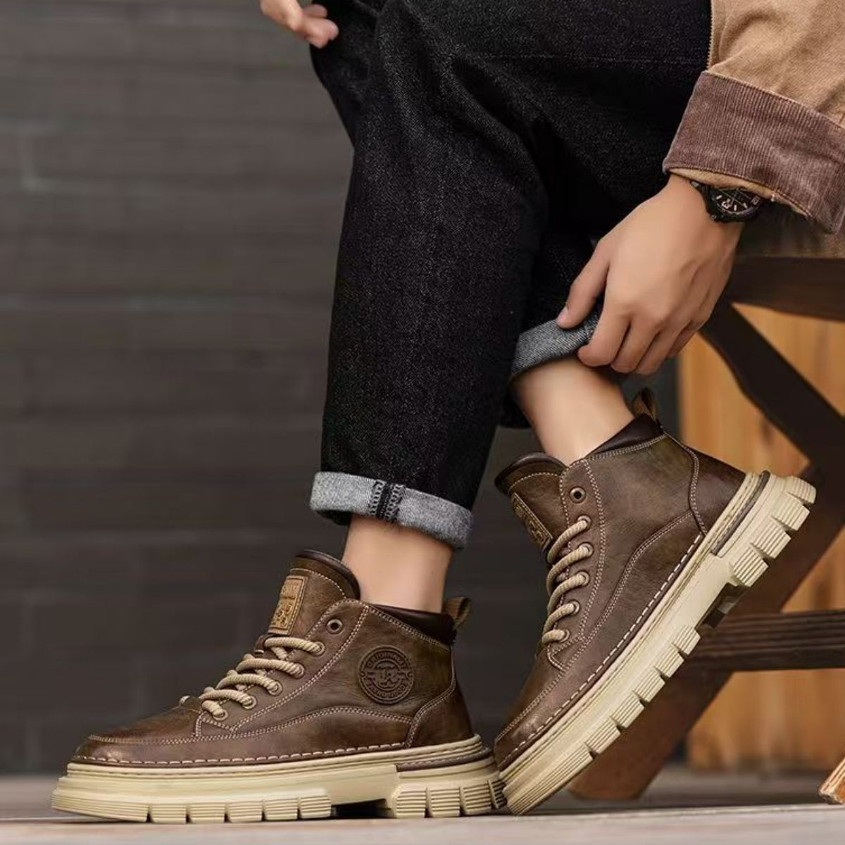 【39-44】💪 Jesenske in zimske retro visoke moške čevlje, retro britanski slog