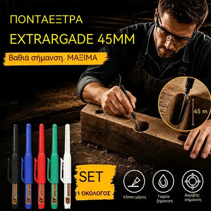 10 τεμάχια για 25 ευρώ🖊️🔩【Σετ 10】Μαρκαδόρων Μύτης Μακράς Μύτης 45 χιλ. για Βαθιές Τρύπες – Ξαναγεμιζόμενοι και Επαναχρησιμοποιήσιμοι – Ιδανικοί για Κατασκευές, Πλακάκια και Ξυλουργικές Εργασίες 🏗️✨