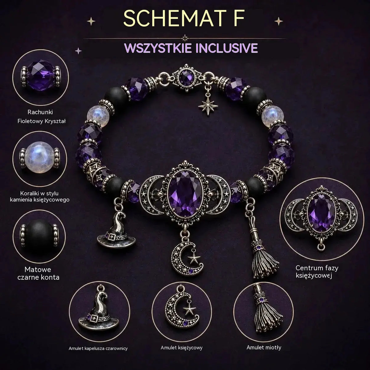 🔥 Ostatni dzień 49% zniżki – 🔮 Bransoletka zdrowotna z wisiorkiem Crystal Moon
