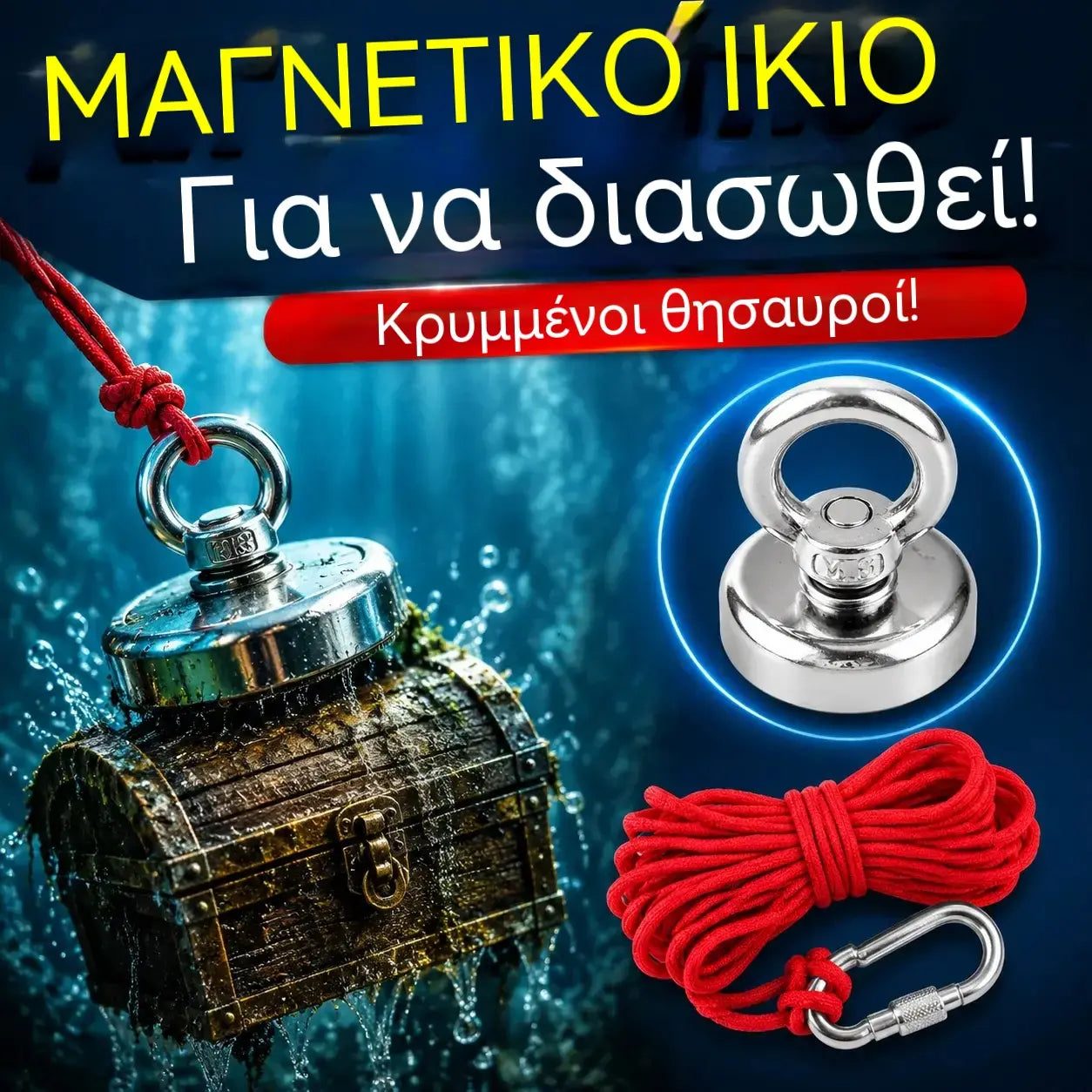 2 σετ 28 ευρώ🔥【Αγοράστε 1 και πάρτε 1 Δωρεάν】🔥📢 50% έκπτωση! 🧲🌊 Μαγνητικό σετ διάσωσης βαθέων υδάτων: Ανακαλύψτε κρυμμένους θησαυρούς