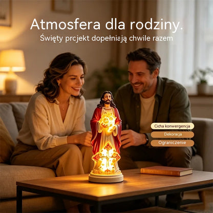 🙏Przynieś błogosławieństwo i święte światło do swojego domu! Posągi Jezusa i Maryi promieniujące ciepłem.