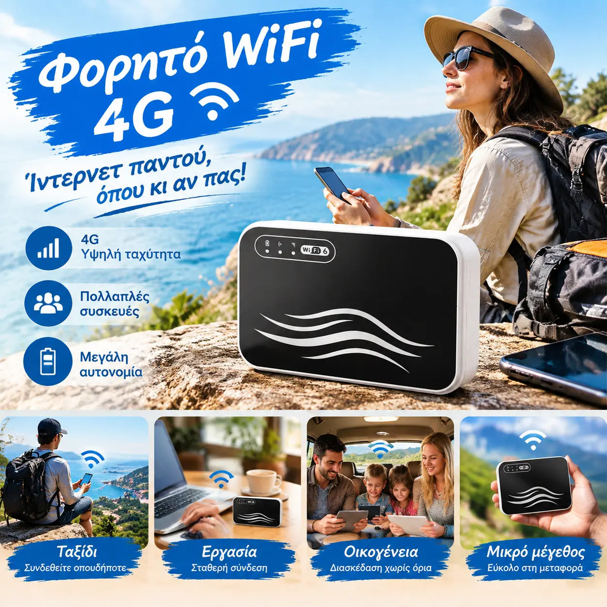 🌍🛜Παγκόσμιο φορητό Wi-Fi, χωρίς βίζα, πρόσβαση στο διαδίκτυο οποιαδήποτε στιγμή, οπουδήποτε.