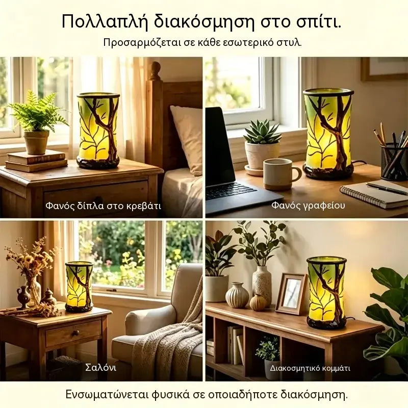 🍃✨ Μαγικό Φωτιστικό Δάσους με Σχέδιο Φύλλων | Φωτίστε το Σπίτι σας με Φυσική Γοητεία