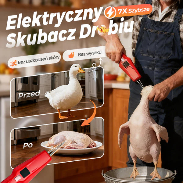 🛒 🦆【Kup 1, drugi GRATIS! - 64,50 zł/szt.】Urządzenie elektryczne do szybkiego usuwania sierści u drobiu-Wysoce skuteczne usuwanie drobnych włosków bez uszkadzania skóry.