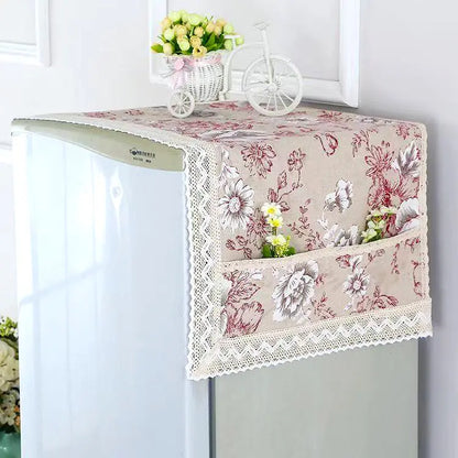 💖 Προσφορά τελευταίας ημέρας! 💖【55 × 120 cm】 ✨ Κάλυμμα ψυγείου από βαμβάκι και λινό (ανθεκτικό στη σκόνη και το λίπος) με θήκες αποθήκευσης