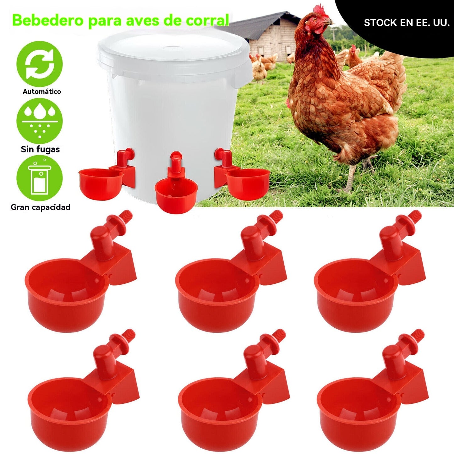 🐔【10 komada】Automatska posuda za vodu za perad, bez ručnog hranjenja