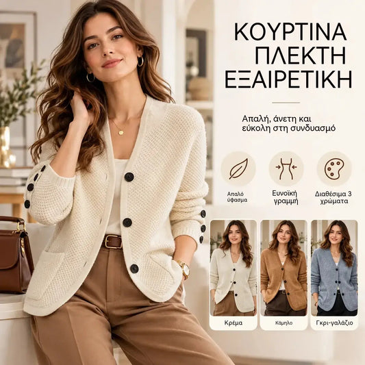 36 ευρώ ανά είδος ρουχισμού🍂【Εποχικές Εκπτώσεις -49% 🔥】Νέα, μοντέρνα γυναικεία πλεκτή ζακέτα για το φθινόπωρο/χειμώνα
