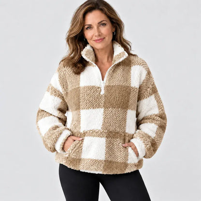 【S-5XL】🌸Niezwykle miękki polarowy sweter w kratę, który zapewnia ciepło!🧊🔥