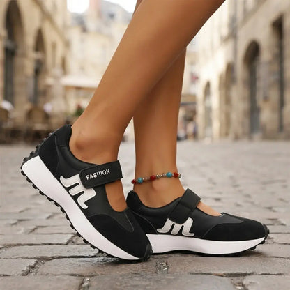 Buty sportowe Mary Jane w dużych rozmiarach – szerokie, trwałe buty codzienne na rzepy – wygodne i lekkie damskie buty do chodzenia