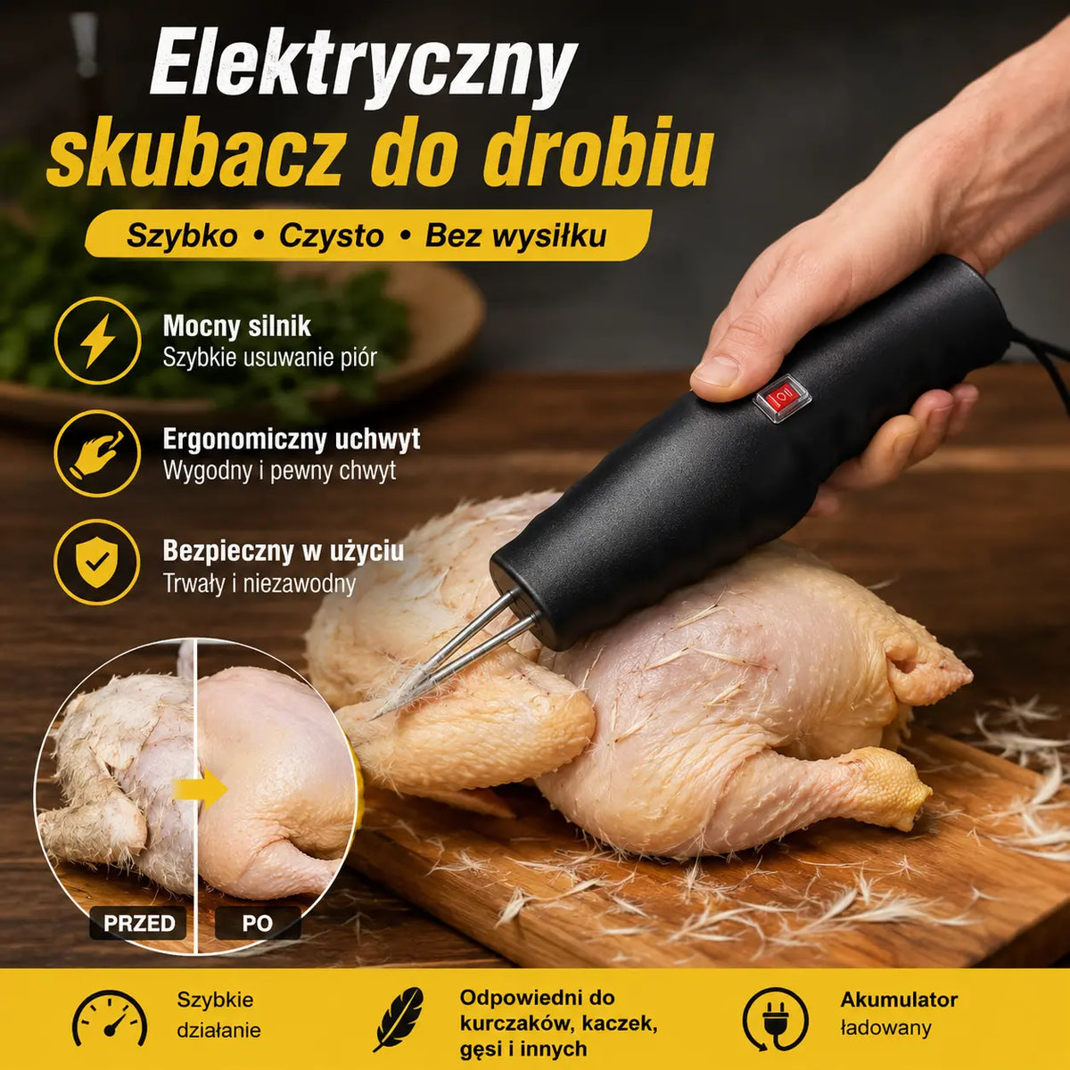 【🔥Gorąca wyprzedaż】🐓🦆Elektryczna maszyna do usuwania sierści drobiu