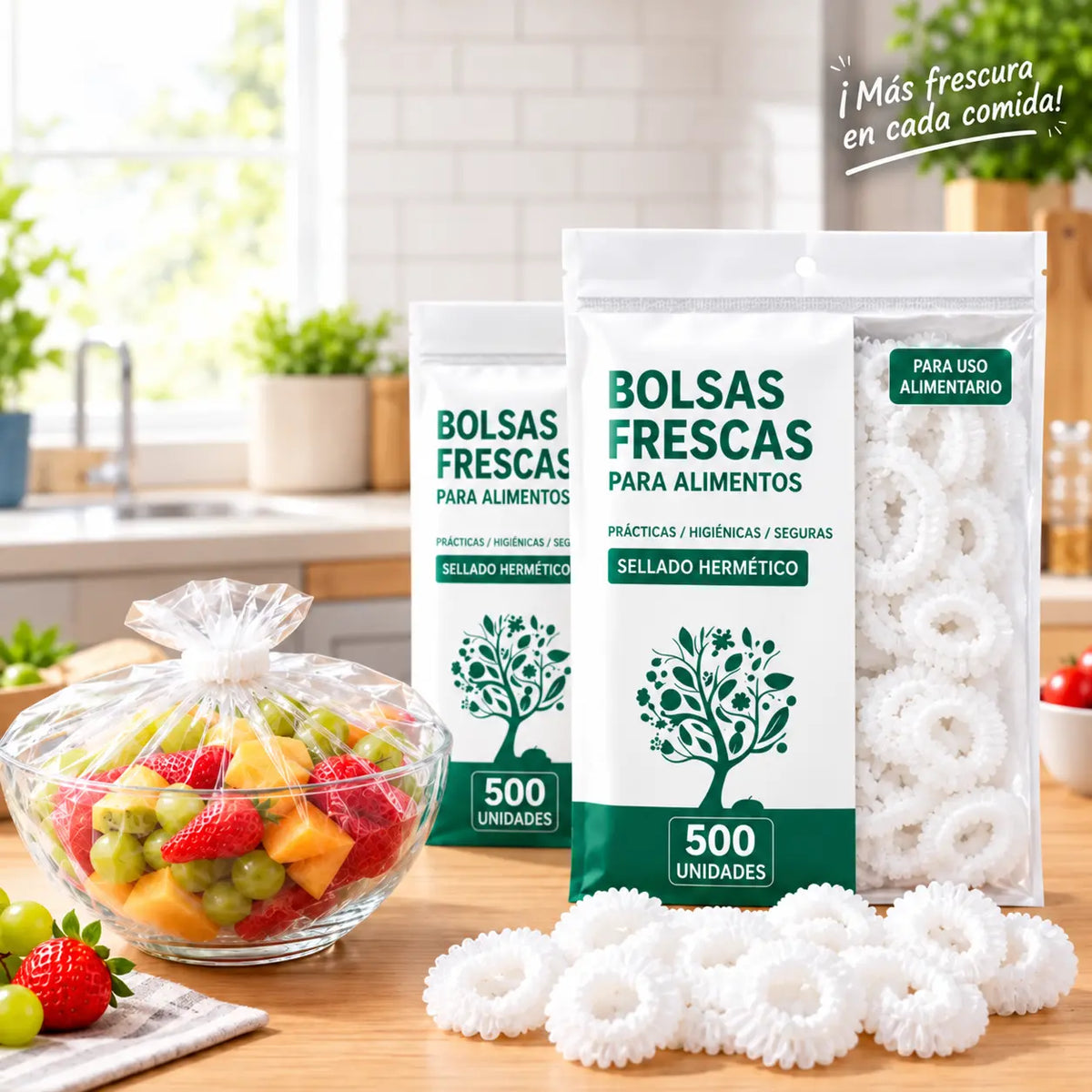 【Oferta especial de último día: 50% de descuento】500 envoltorios de plástico reutilizables y flexibles aptos para alimentos