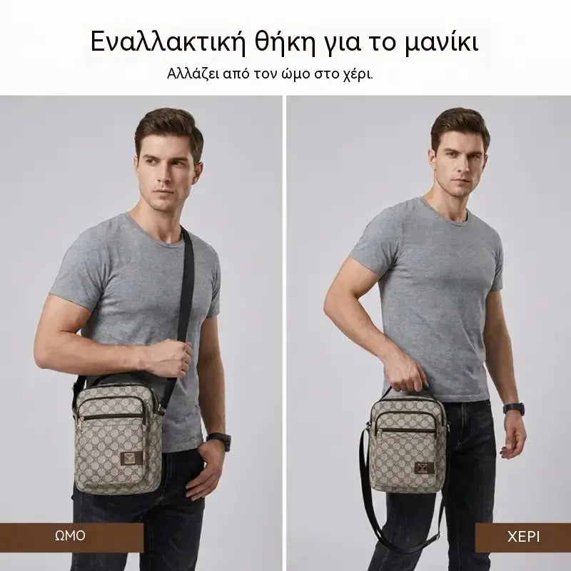 💞🧳Νέα ανδρική τσάντα ώμου μεγάλης χωρητικότητας από συνθετικό δέρμα (PU)