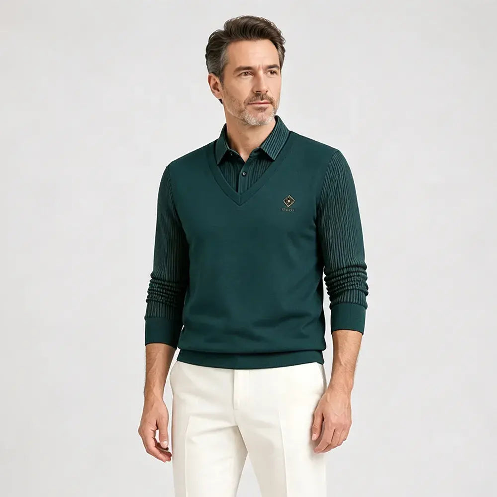 👔🔥【M-4XL】Nowa męska koszulka polo w średnim wieku, zimowa, plus size, z kołnierzykiem i podszewką z polaru.