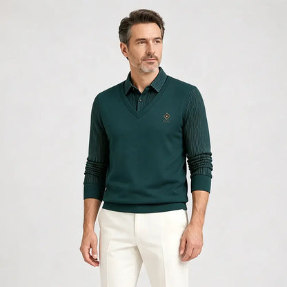 👔🔥【M-4XL】Nowa męska koszulka polo w średnim wieku, zimowa, plus size, z kołnierzykiem i podszewką z polaru.
