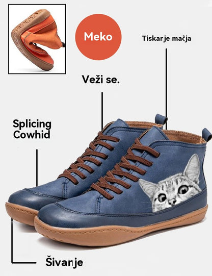 😸【35-43】2025 nove udobne ženske cipele s uzorkom mačaka kratke čizme