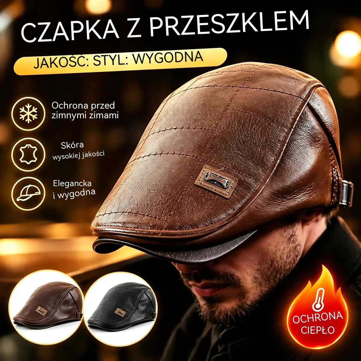 🧢🔥 Beret z naturalnej skóry w stylu vintage – najwyższa jakość i ponadczasowy design ✨