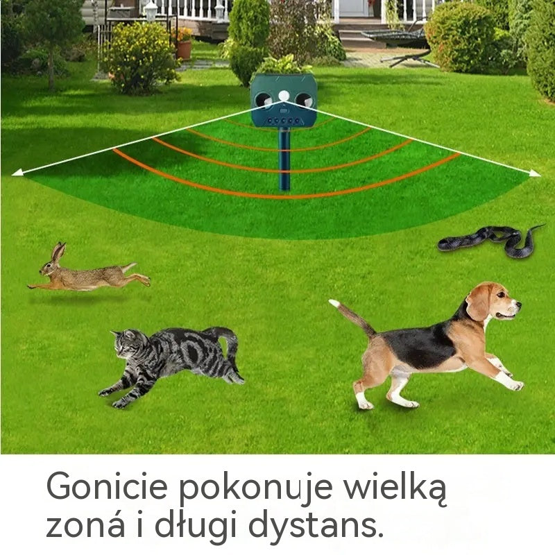 🔥Zewnętrzny odstraszacz ptaków ultradźwiękowy zasilany energią słoneczną z dwoma głośnikami i migającymi światłami