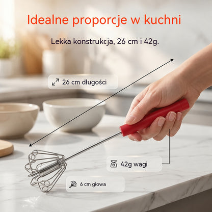 🥳Kup 1, drugi otrzymasz gratis🥳💞Ponad 50 000 sprzedanych sztuk!🥚💪 50% taniej! Półautomatyczna trzepaczka do jajek: wystarczy nacisnąć, by wprawić ją w ruch – bez użycia prądu. Ubija jajka i śmietanę w kilka sekund. Nie obciąża nadgarstków! ✨🧁