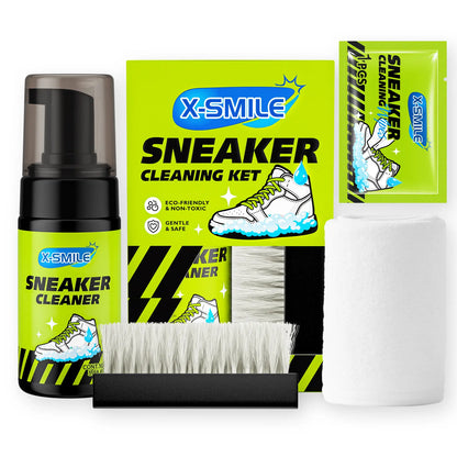 👟✨ Κιτ καθαρισμού παπουτσιών με αφρό Premium 100ml, Καθαριστικό χωρίς χλωρίνη για λευκά