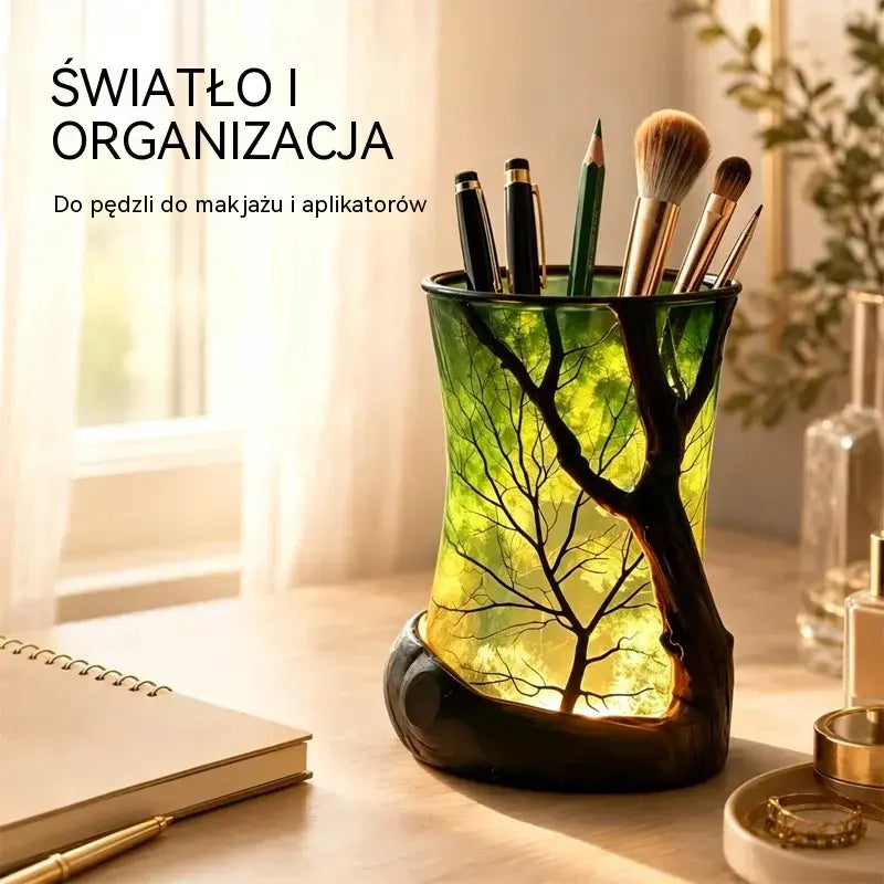 🍃✨ Magiczna lampa leśna z motywem liści | Rozświetl swój dom naturalnym urokiem