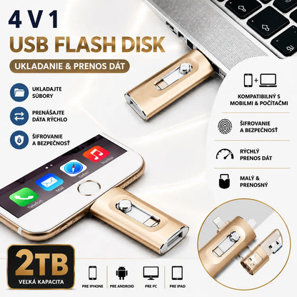 ⚡4 az 1-ben pendrive iPhone/iPad/Android/PC készülékekhez