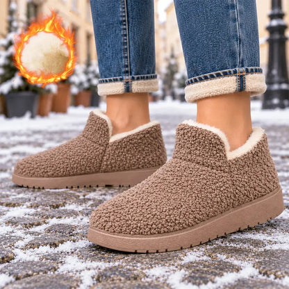 🔥🛒【35-41】 Płaskie, ciepłe śniegowce wyściełane wełną i aksamitem – antypoślizgowe, przytulne i wygodne – idealne na zimę!