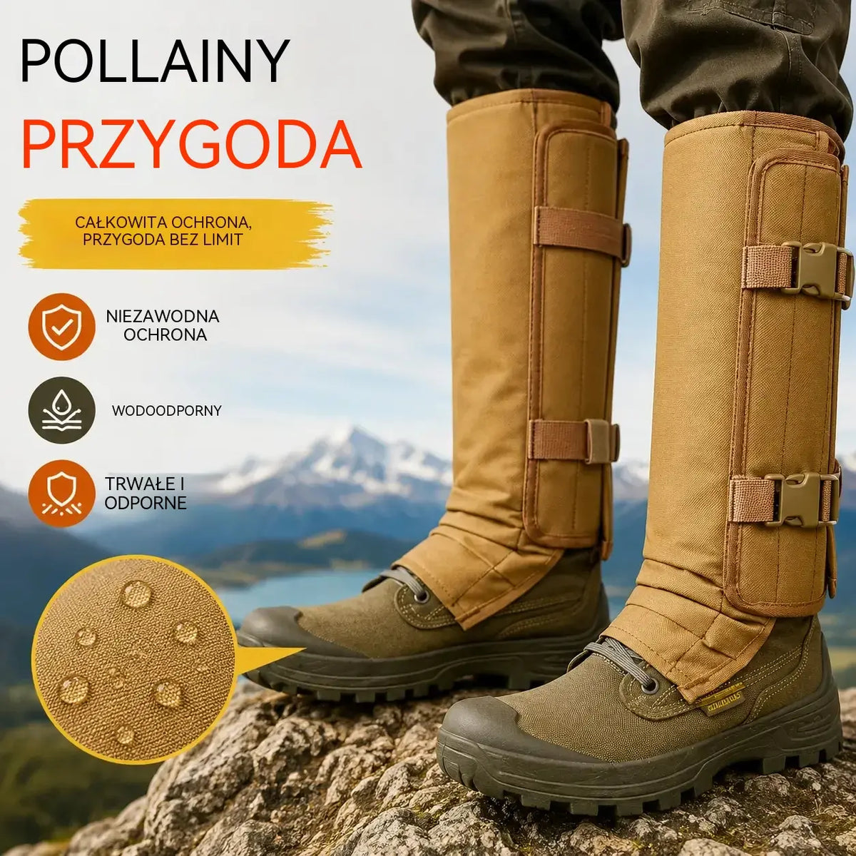 📢📢 50% ZNIŻKI!🚶‍♂️Regulowane, unisexowe getry outdoorowe, odporne na węże, wykonane z trwałego i odpornego na ścieranie materiału, odpowiednie na polowania i piesze wędrówki.
